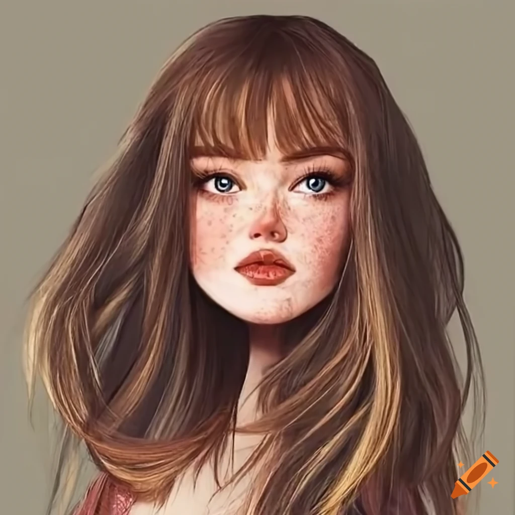 Young Woman With Wavy Brown Hair In A High Ponytail And 80s Style With BW DPcaZRLCG7j4HMQu5gw.webp