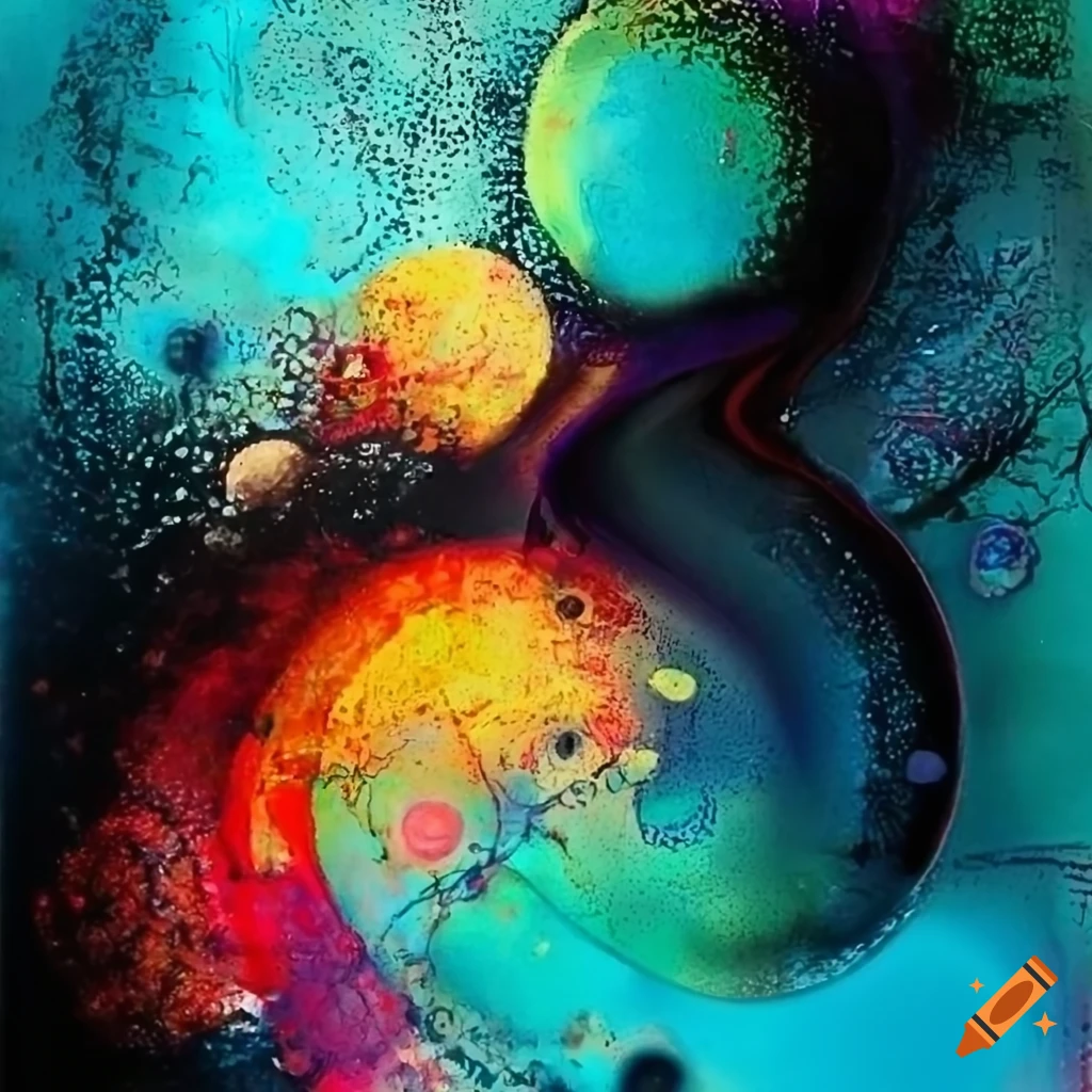 Abstract mix media art on Craiyon