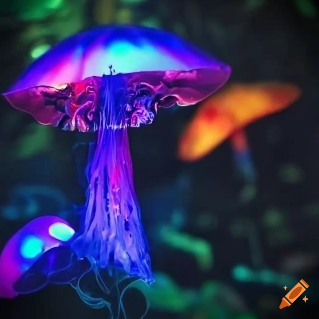 Lush fantasy forests and neon rainforests with vibrant lights and ...
