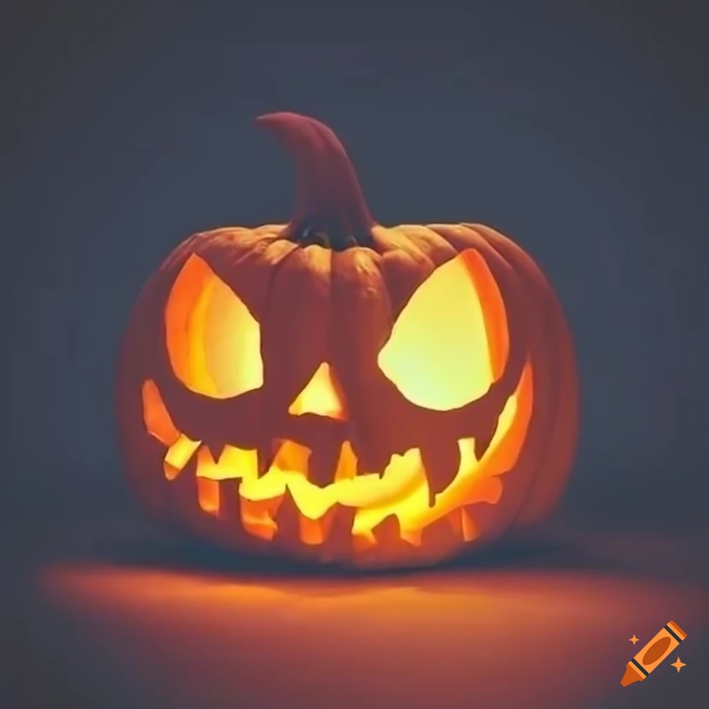 Spooky interplay of light and darkness in a carved pumpkin