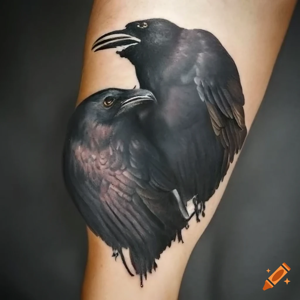 crow forearm tattoo