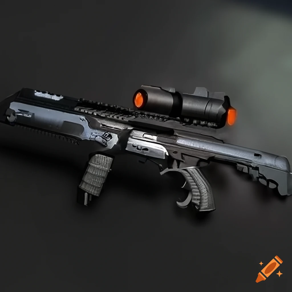 Sleek black and silver x-12 blaster rifle used by the rebel alliance on ...