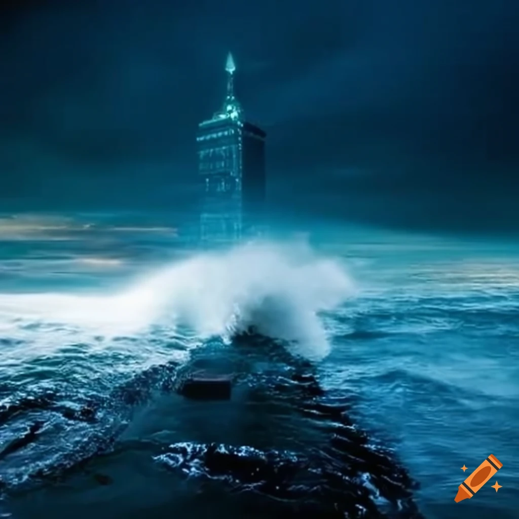 Tidal wave smashing over new york on Craiyon