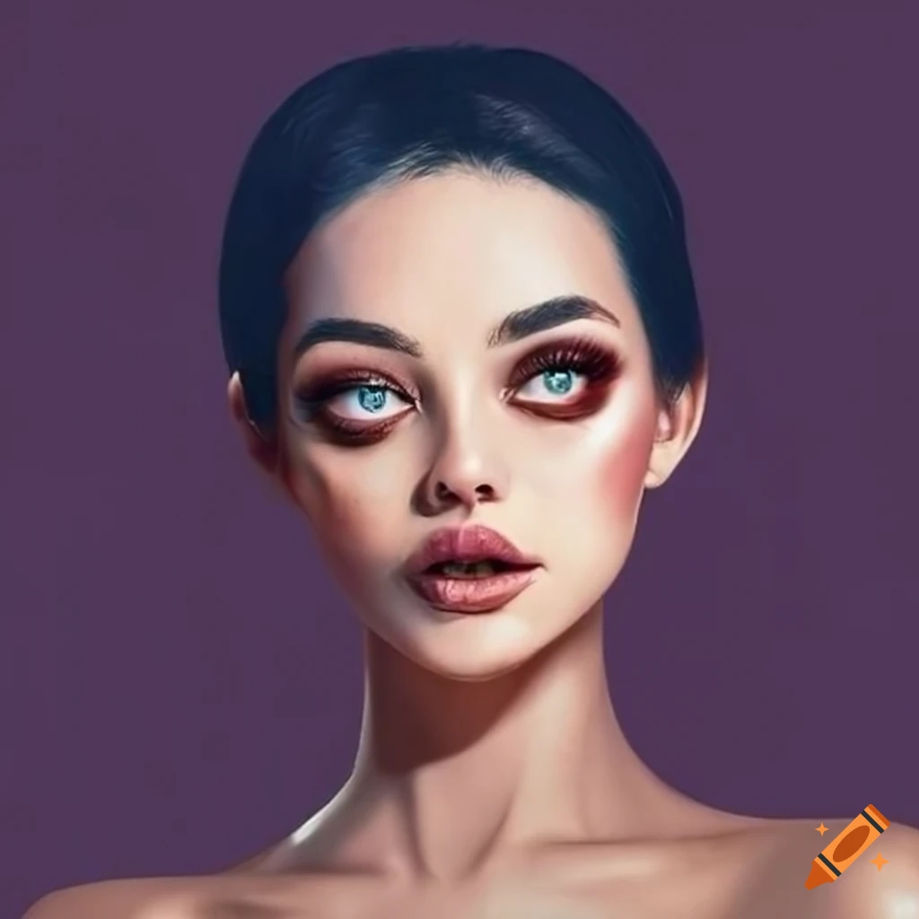 Woman with a pleasant facial expression on Craiyon