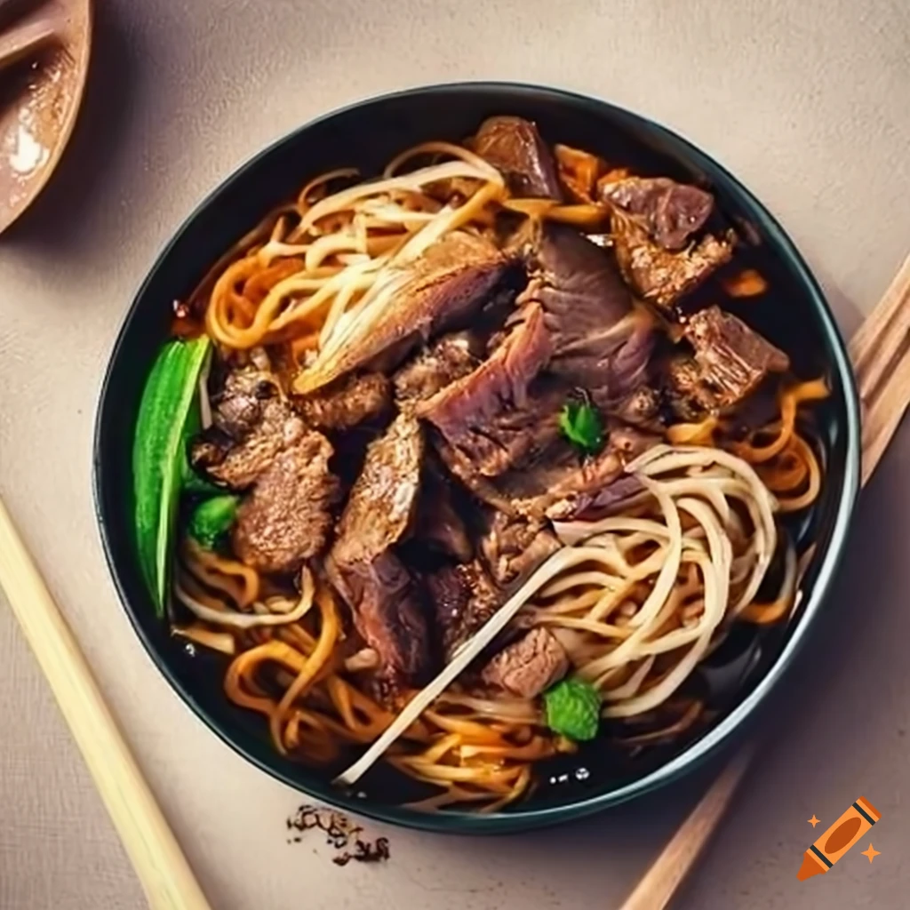 Braised beef brisket rice noodles on Craiyon