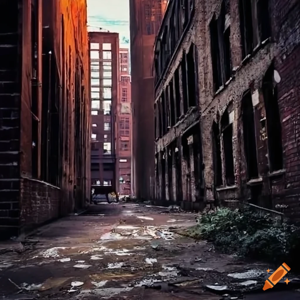 Urban alley in Detroit, Michigan