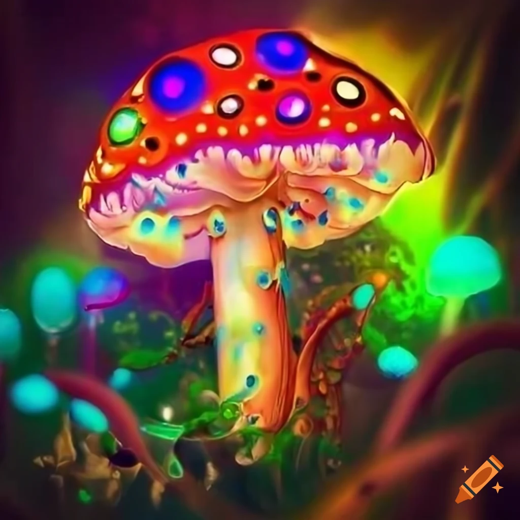 Glowing fantasy forests and neon rainforests with vibrant lights and ...