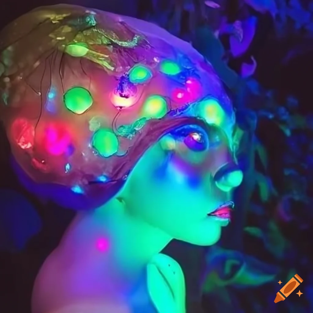Fairy goddess forests and neon rainforests with vibrant lights and ...
