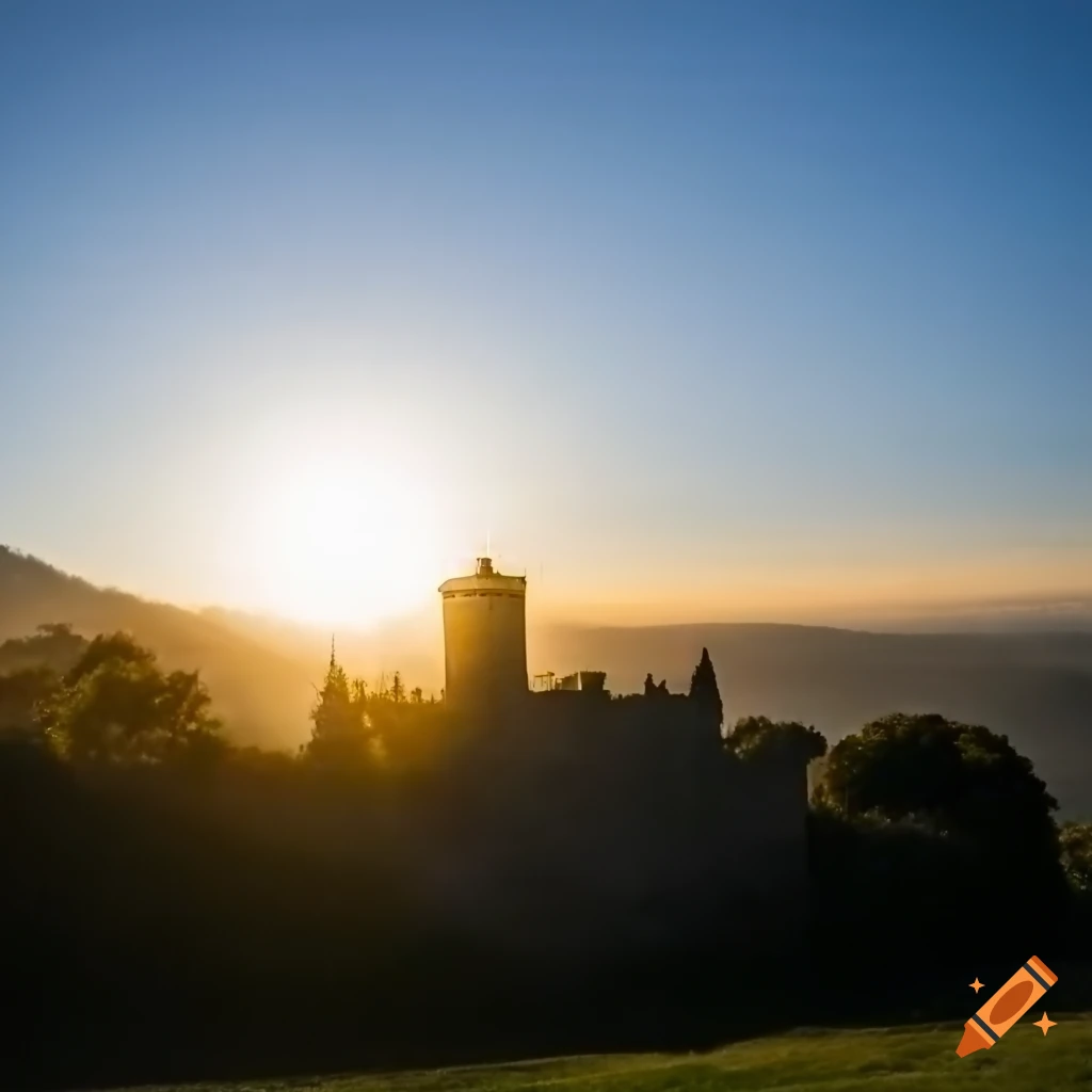 Bokeh effect of a castle at dawn