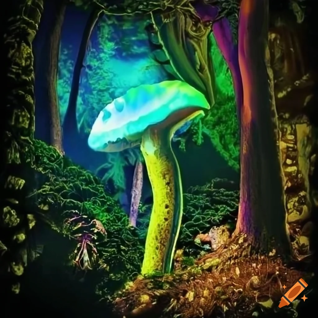 Fairy goddess forests and neon rainforests with vibrant lights and ...