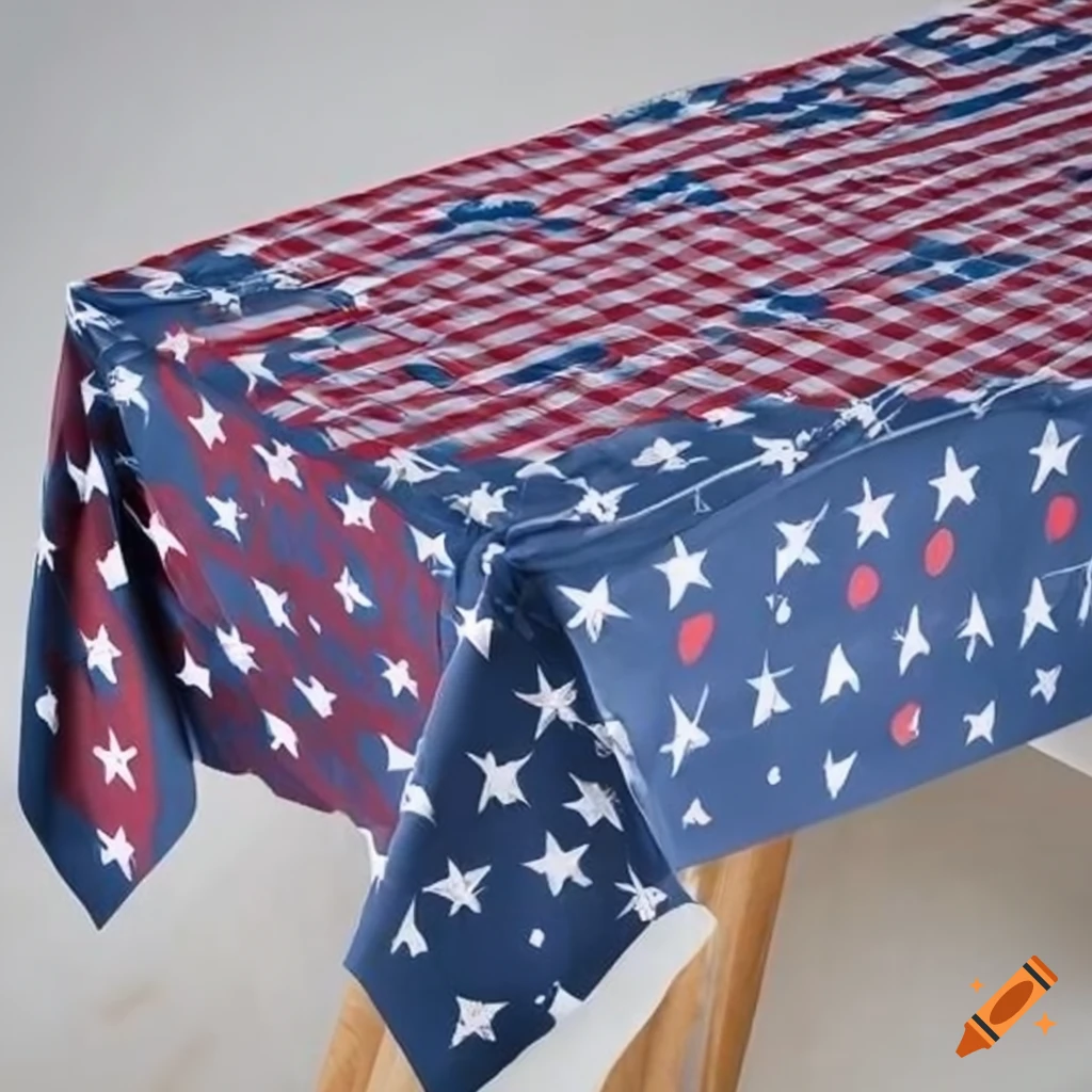Reusable 4th of july tablecloth on Craiyon