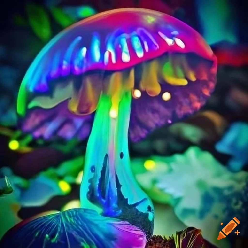 Fairy goddess forests and neon rainforests with vibrant lights and ...