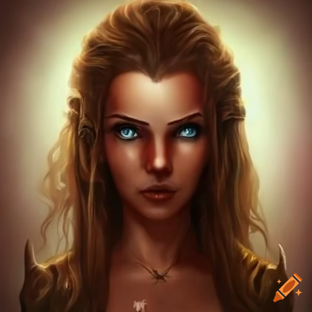 Middle-aged oriental demi-elf woman
