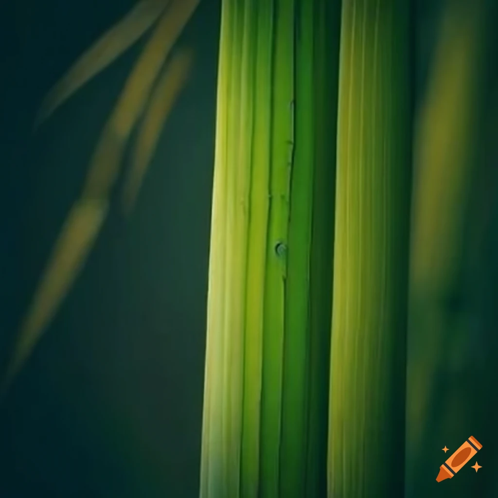 Close-up of graceful and intricately woven bamboo leaves