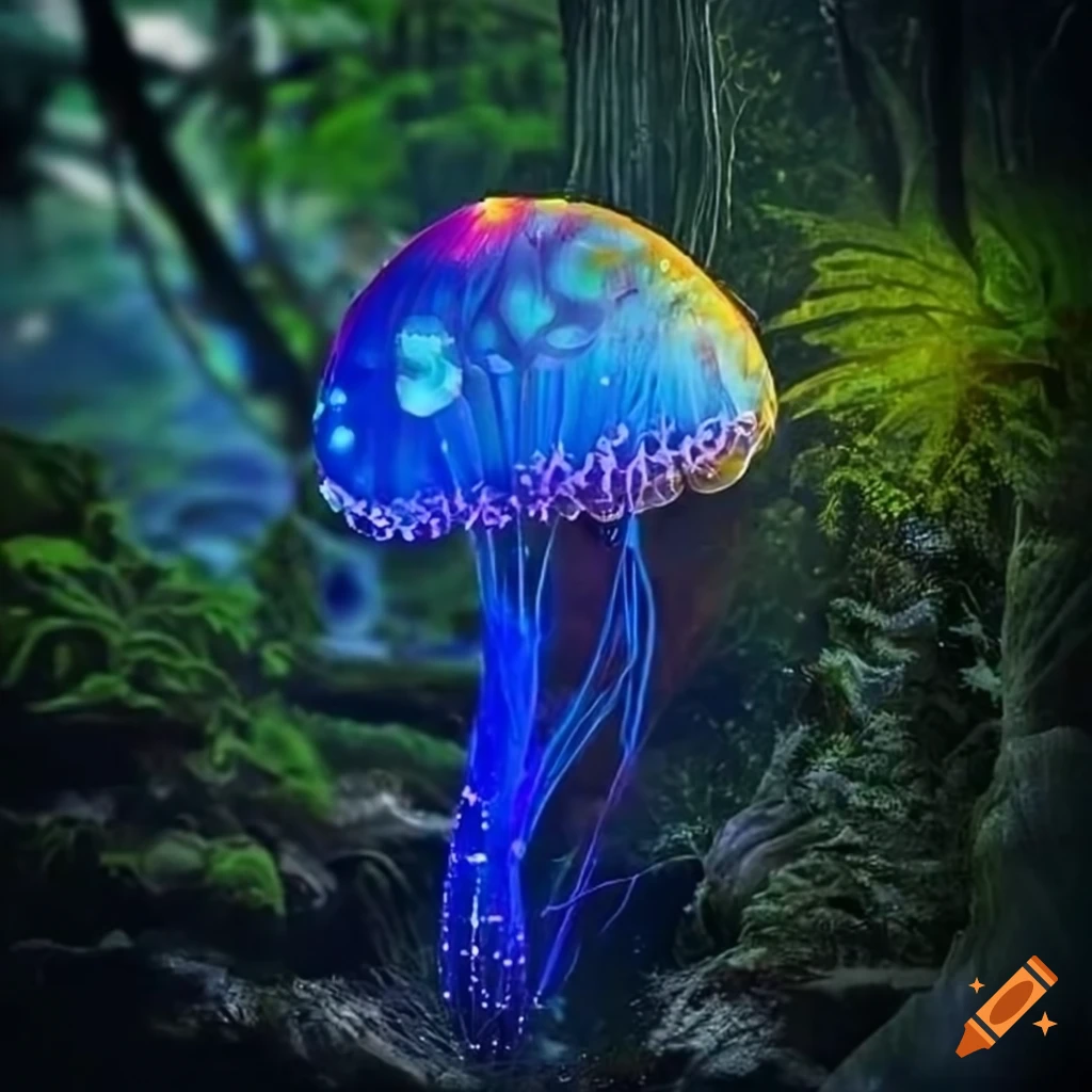 Vibrant fantasy scenery with glowing fungus and animated plant life on ...