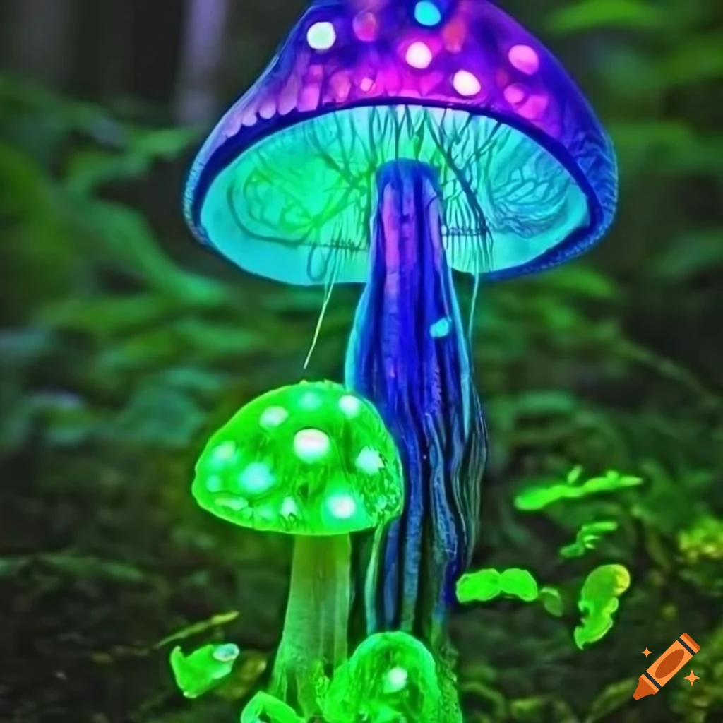 Fairy goddess forests and neon rainforests with vibrant lights and ...