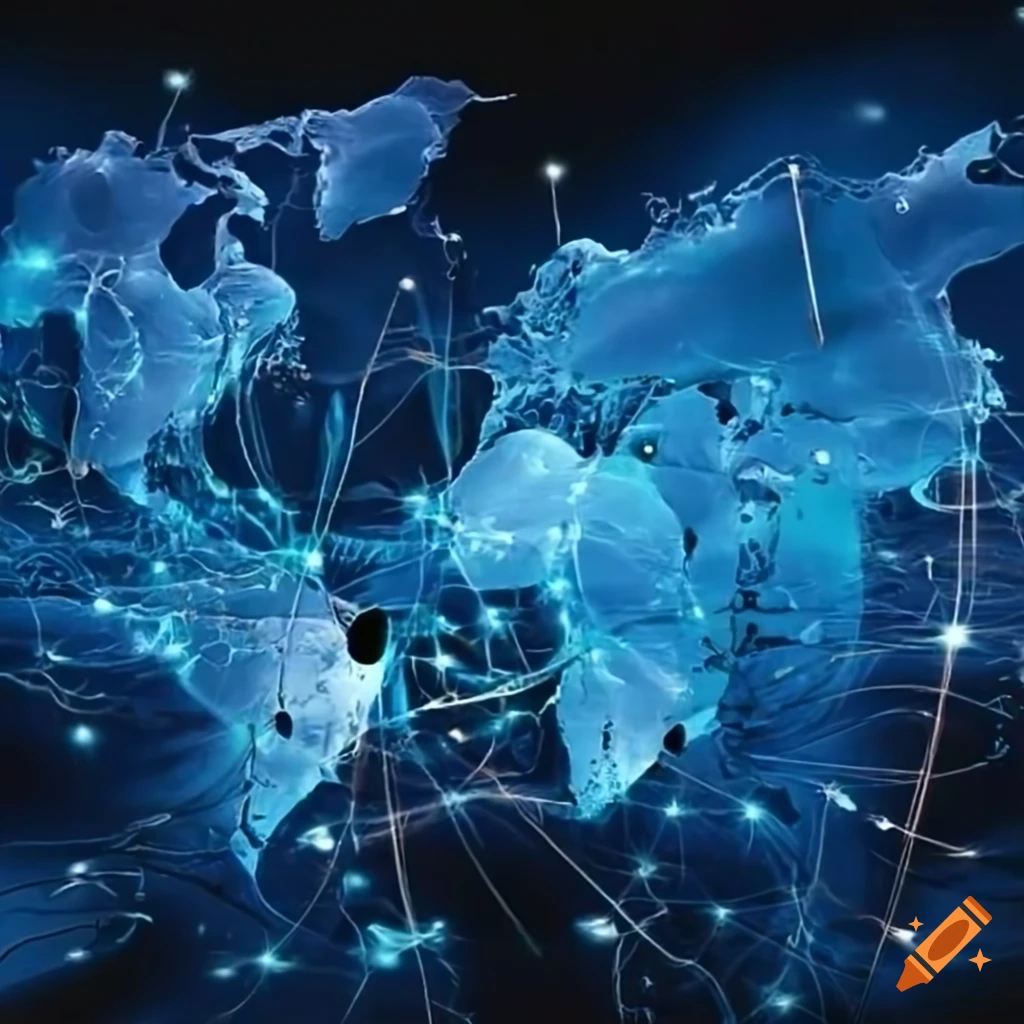 Interconnected world illustration on craiyon