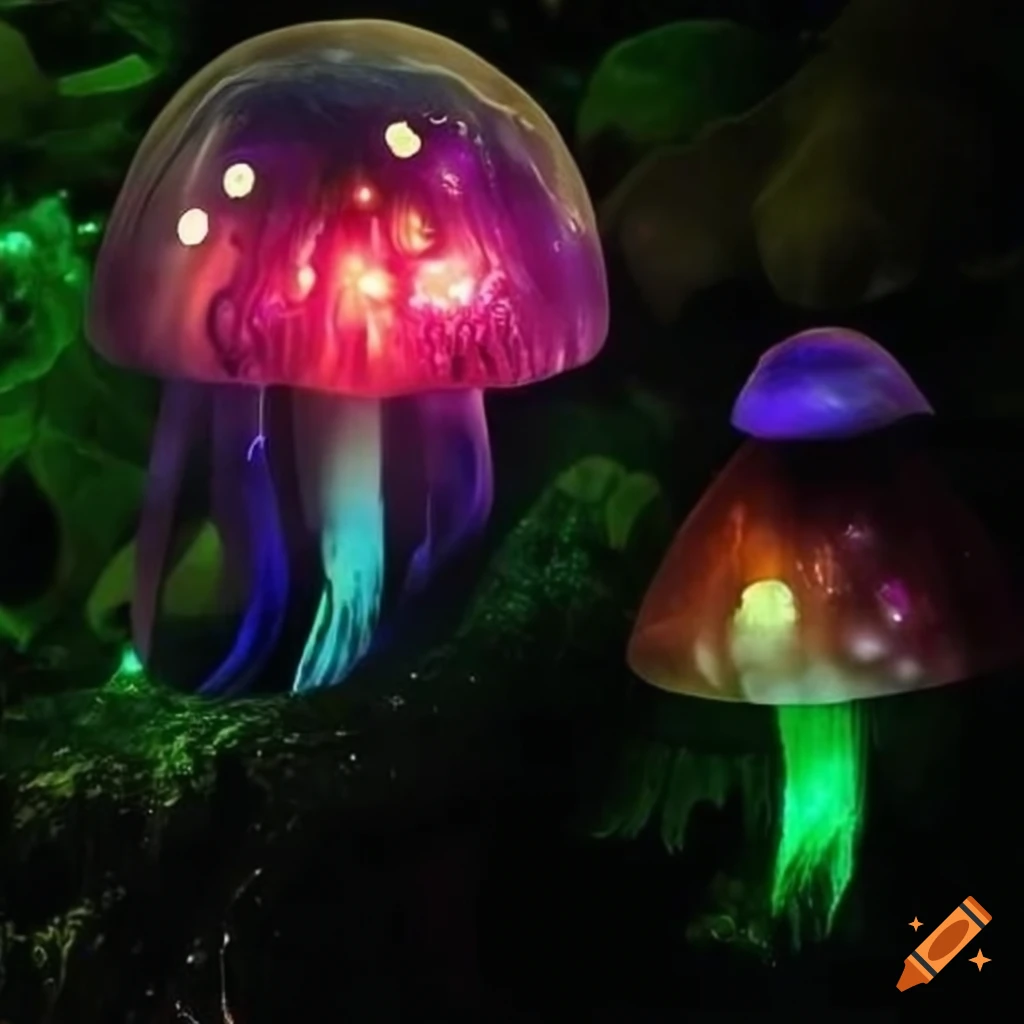 Fairy goddess forests and neon rainforests with vibrant lights and ...