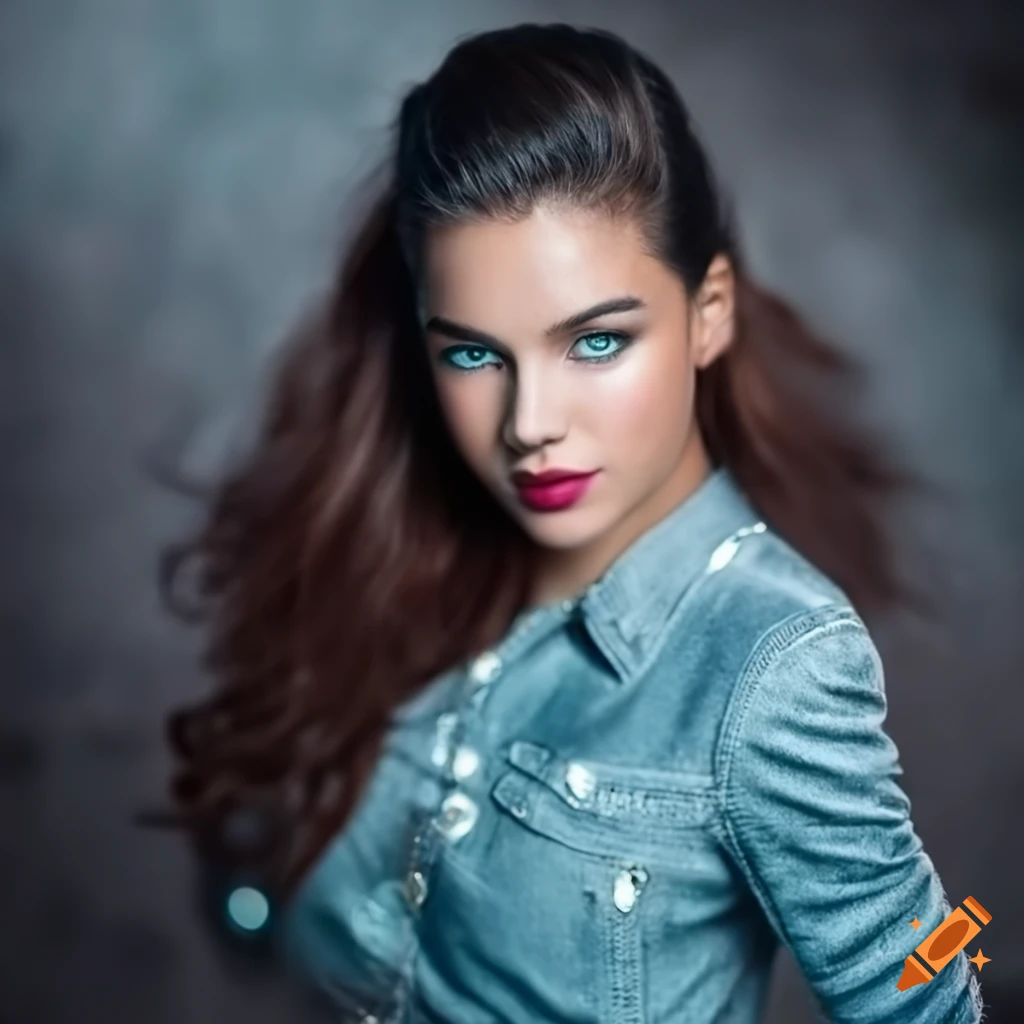 Intense gaze and extravagant fashion style portrait with cinematic