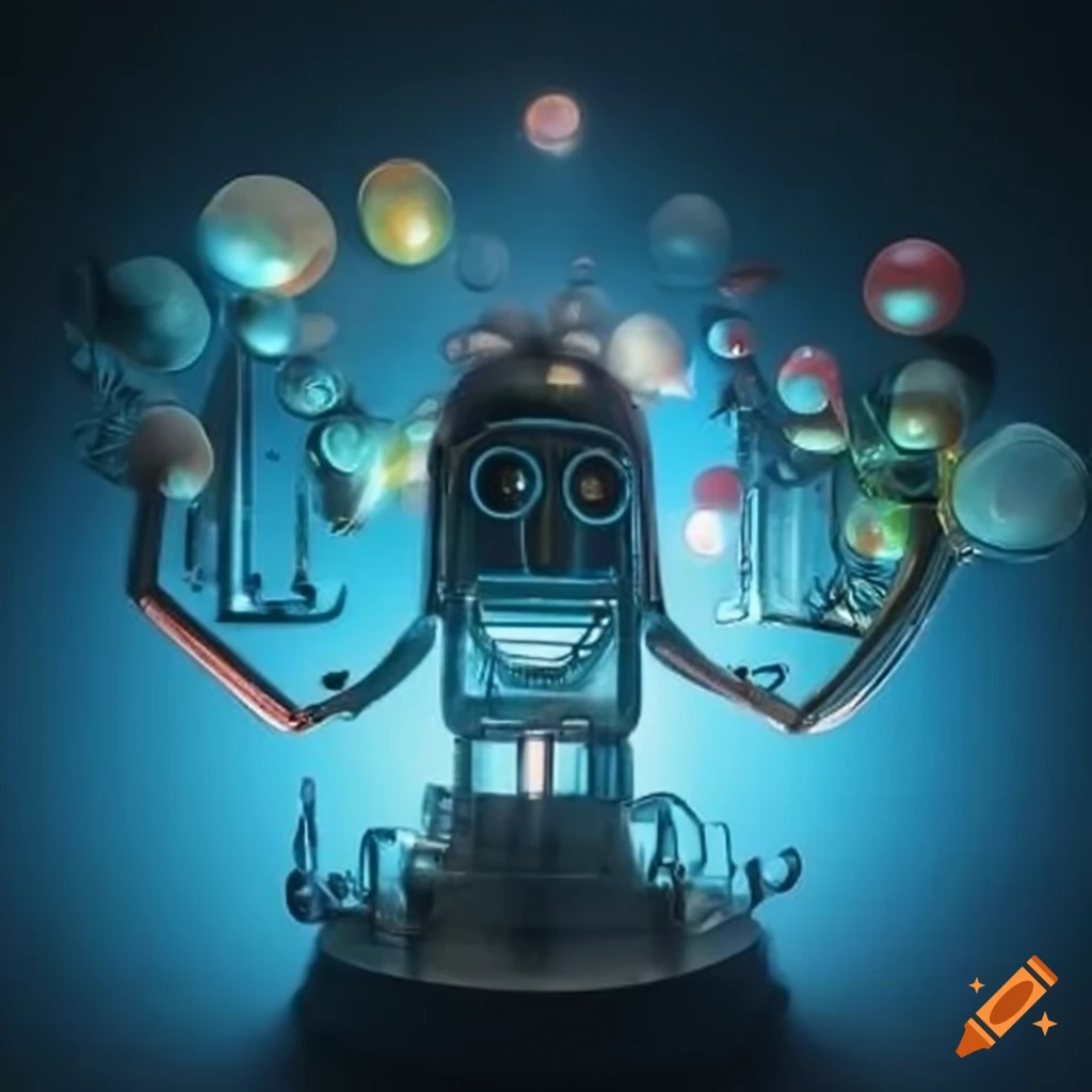 Strange surrealist toys like trucks, dolls, saucers, and transparent