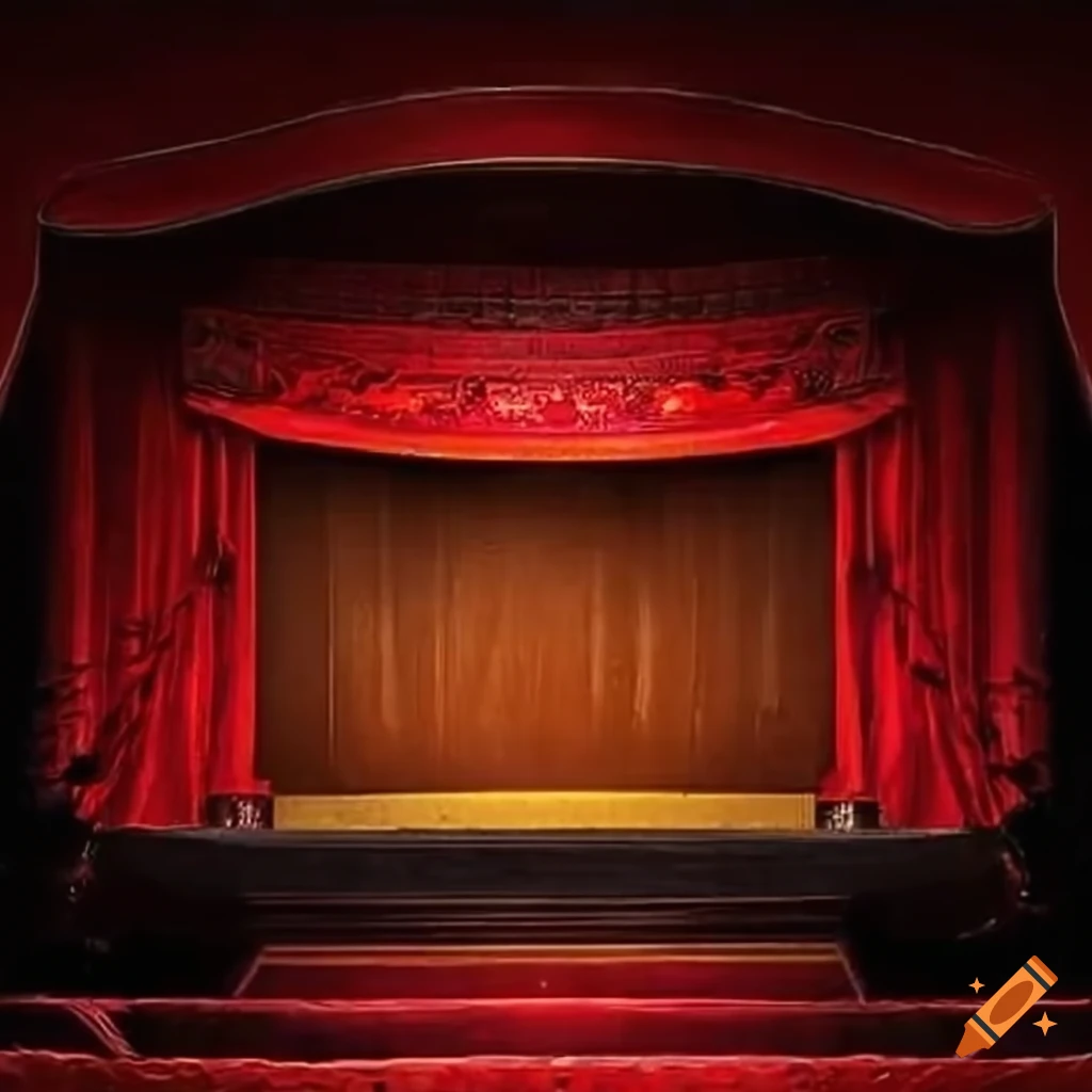 Ilustración de un teatro y música