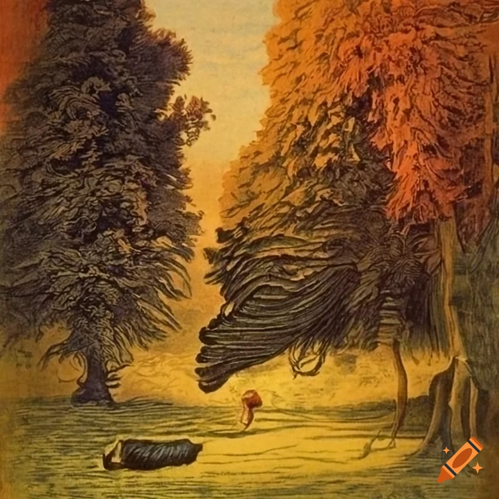 Colorful Gum Bichromate illustration from 1908 by Franklin Booth, Yuri Vasnetsov, and Jana Brike