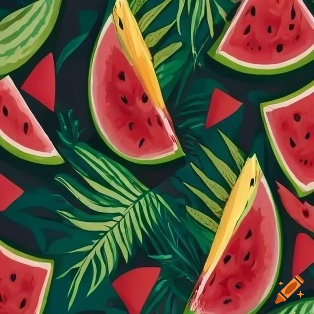Colorful tropical watermelon designs wallpaper on Craiyon