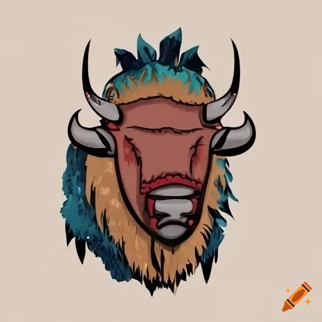 North American indigenous style bison illustration