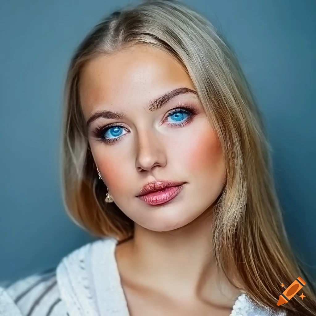 Portrait Of A Swedish Blonde Girl In Traditional Attire With Blue Eyes And Blonde Hair On Craiyon