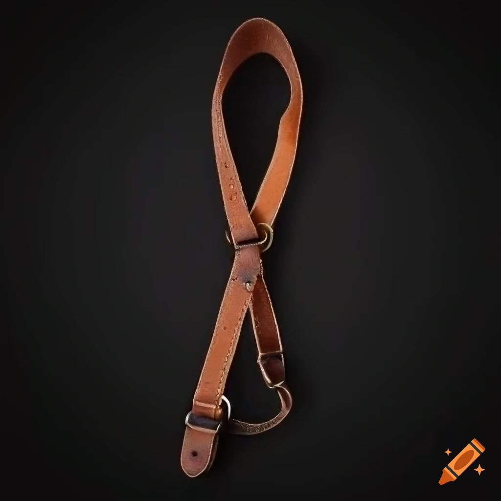 Long rough leather strap for carrying objects
