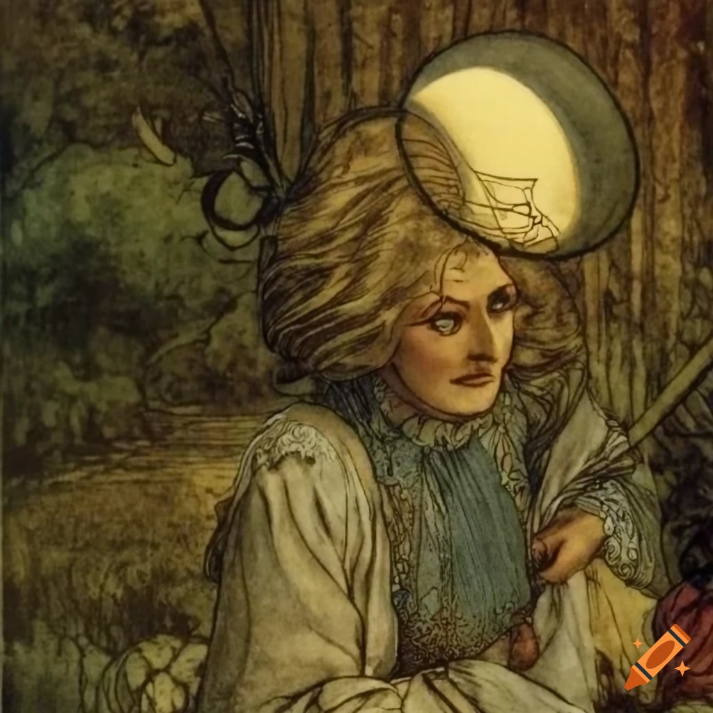 Detailed vintage pastoral illustration by Franklin Booth from 1908