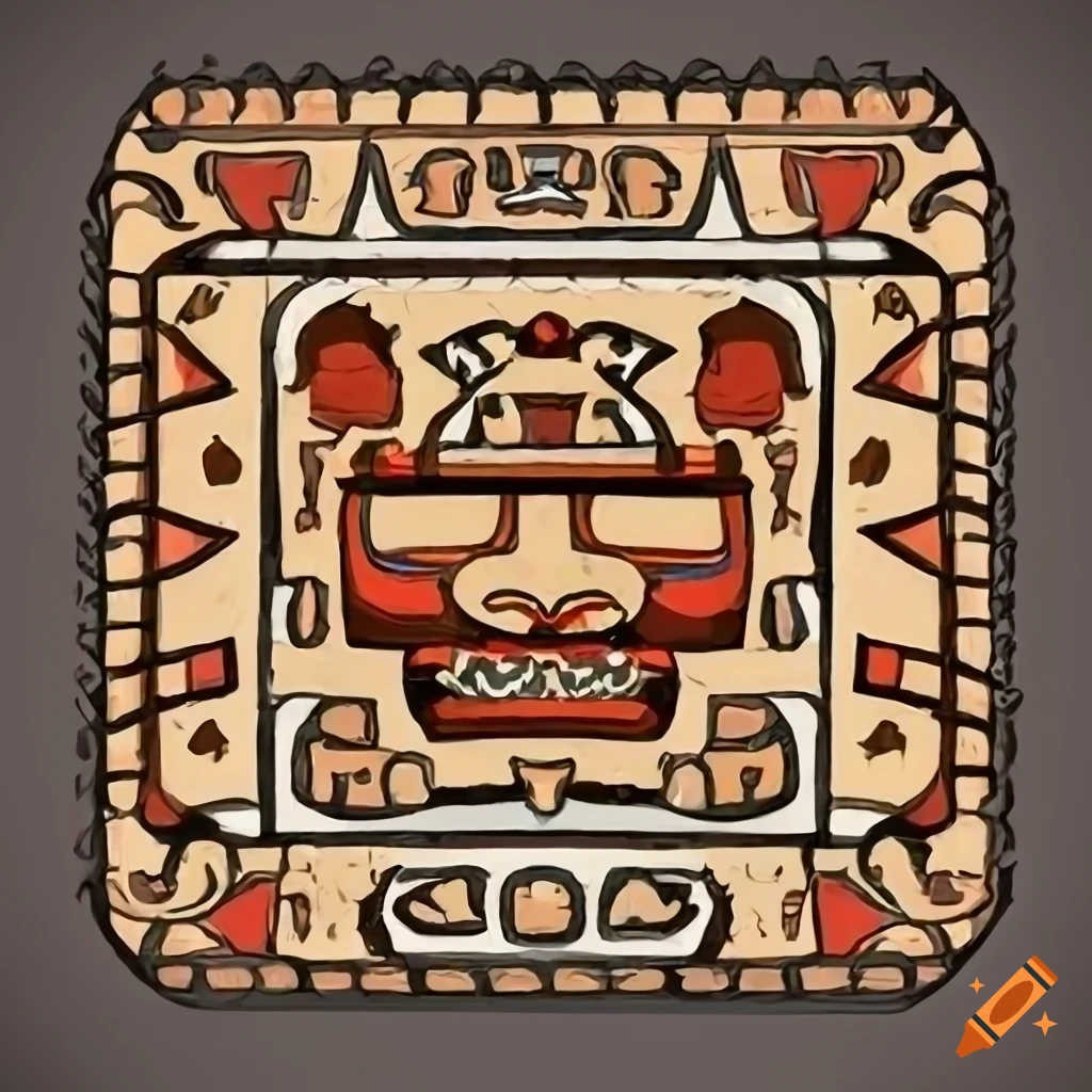 Aztec pattern in cartoon style