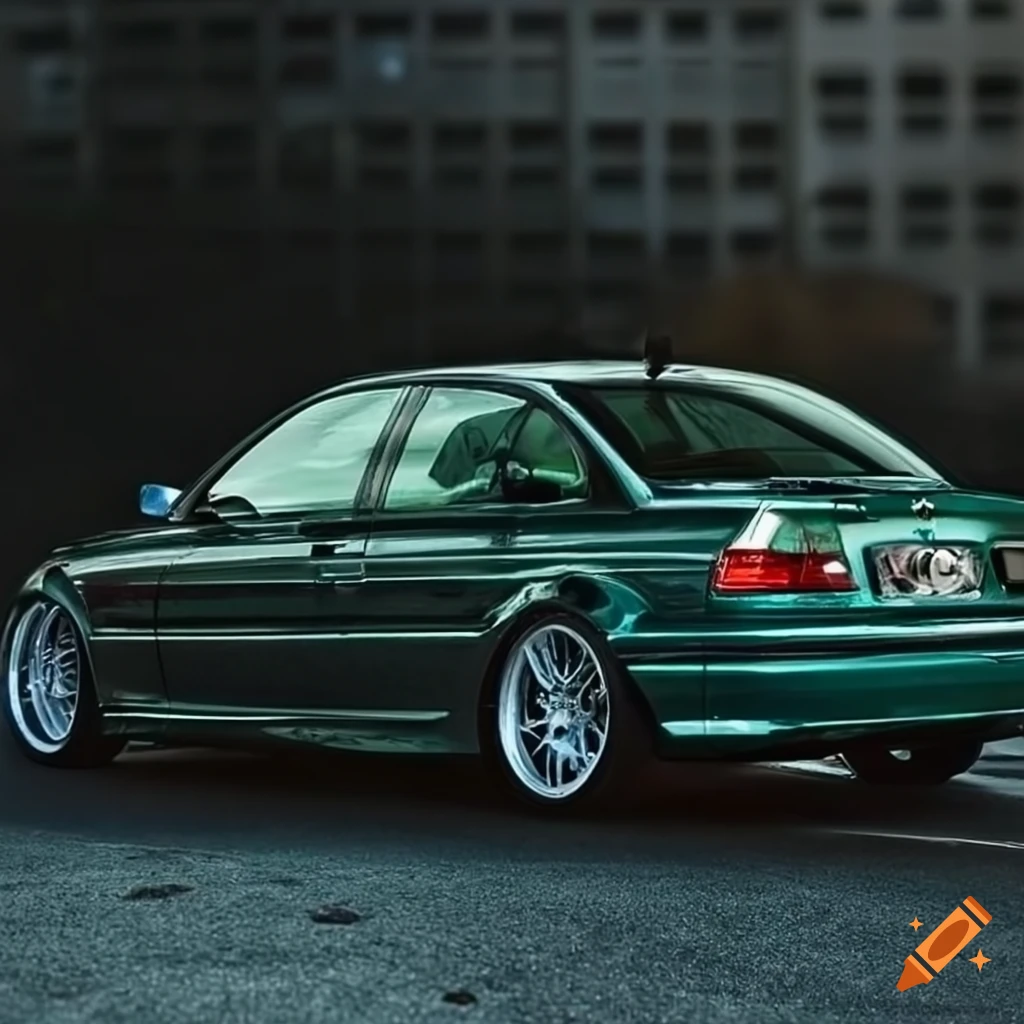 Dark green bmw e46 car on Craiyon