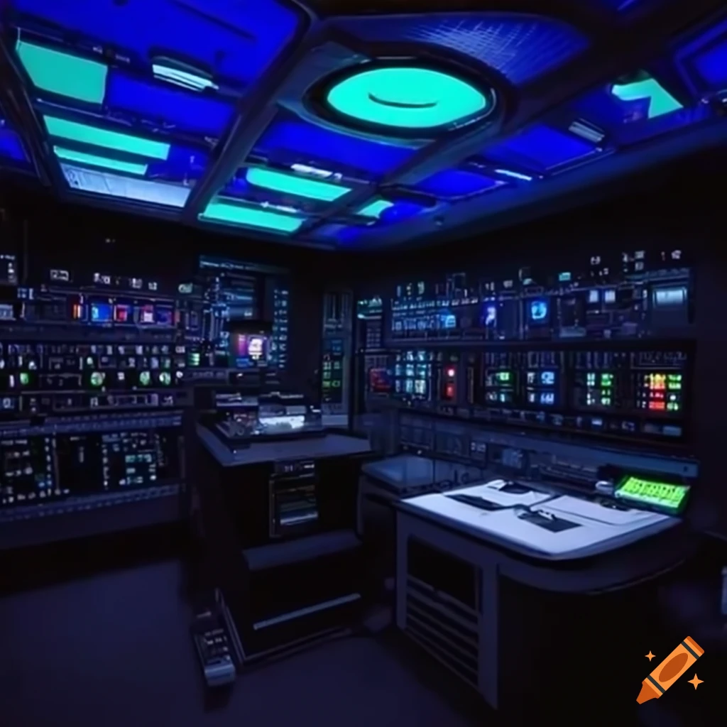 Futuristic control room with stunning array of buttons and displays