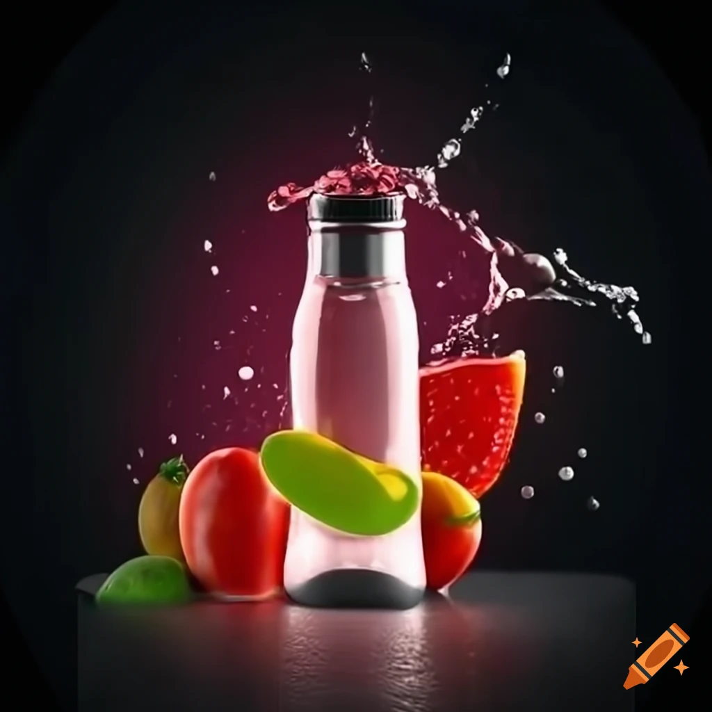 Blender bottle with fruit splash on Craiyon