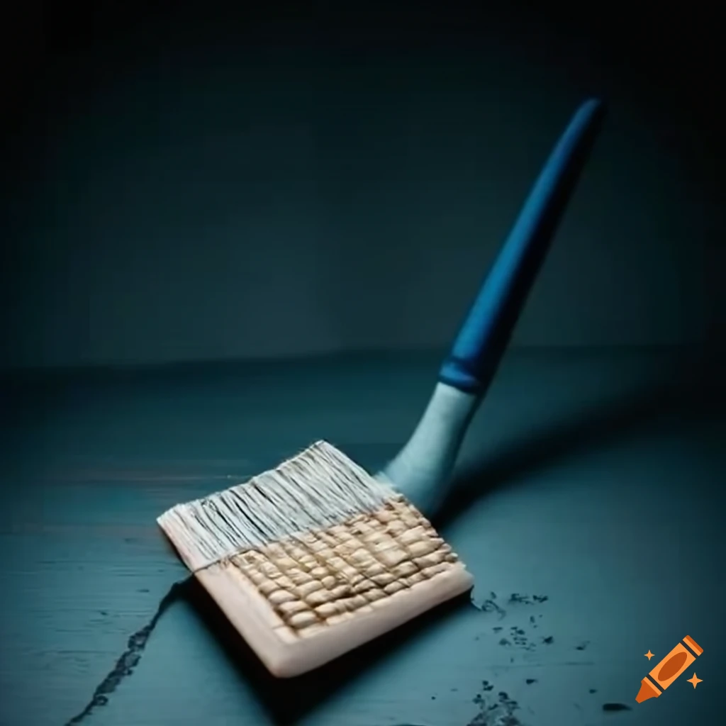 Broken art brushes on the floor on Craiyon