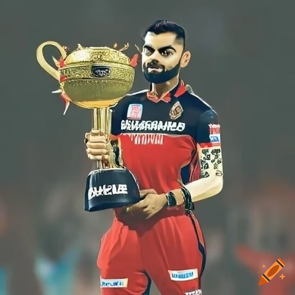 Virat Kohli Holding An Ipl Trophy On Craiyon