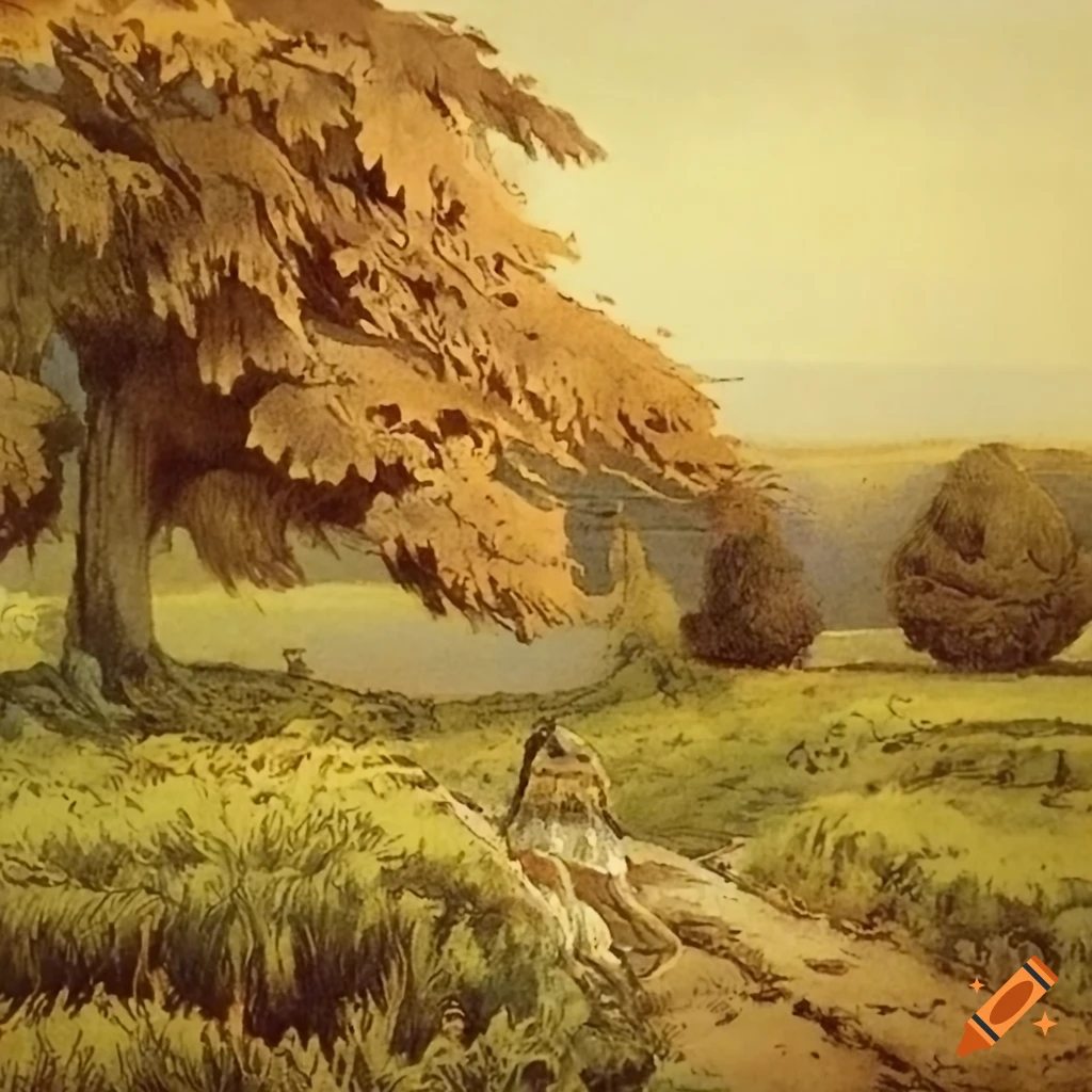 Colorful Gum Bichromate illustration from 1908 by Franklin Booth, Yuri Vasnetsov, and Jana Brike
