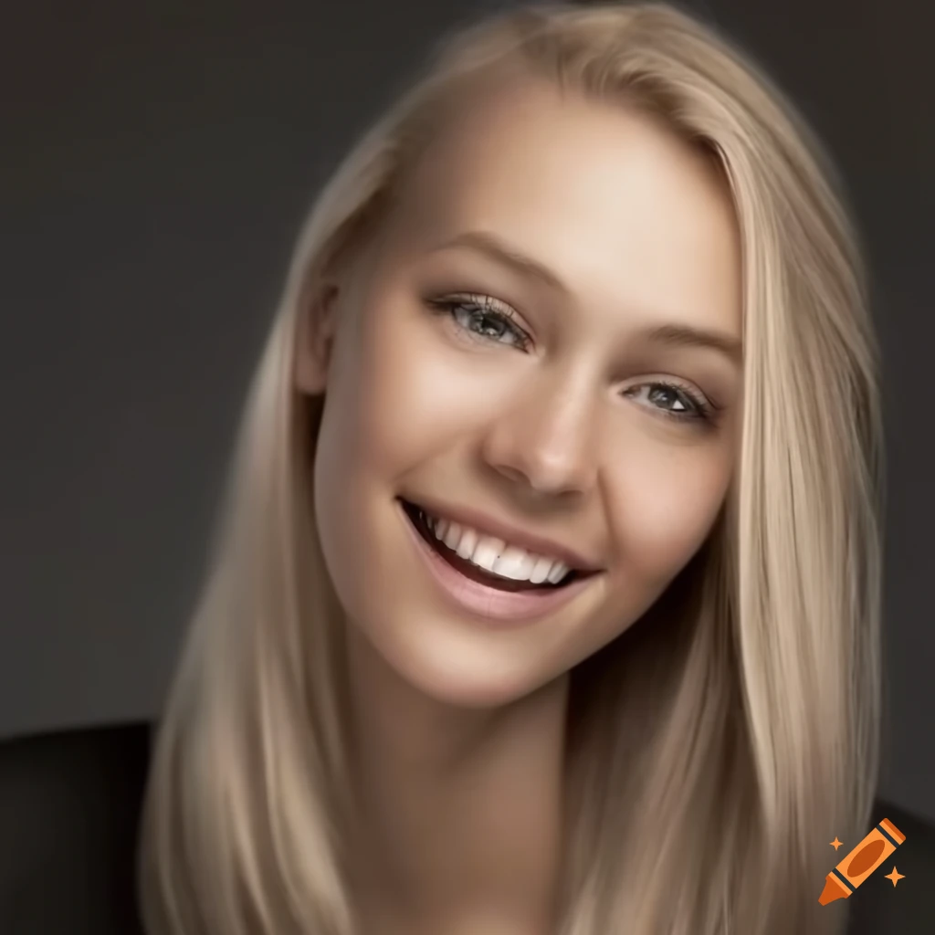 Blond woman in her thirties smiling for a linkedin profile picture on