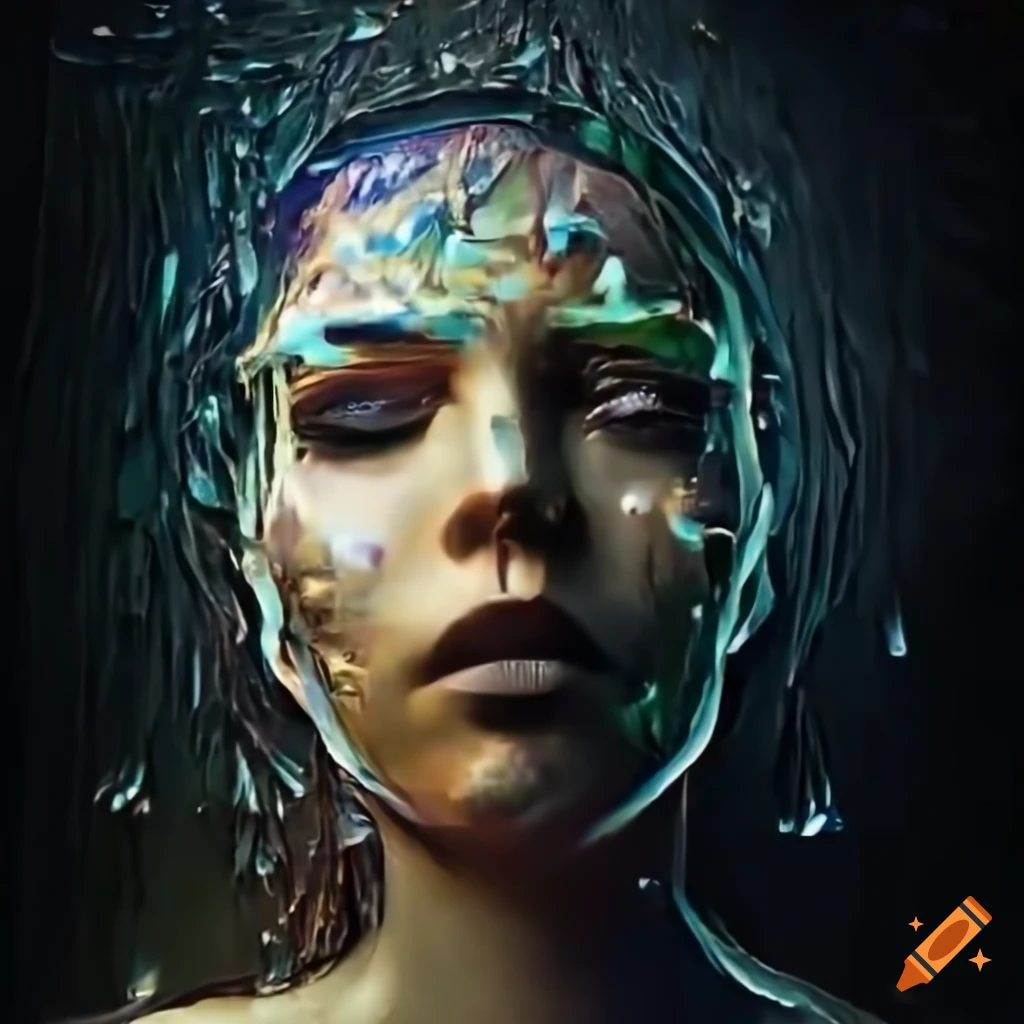Ai-generated surreal and hyperrealistic world with a woman's face as a ...