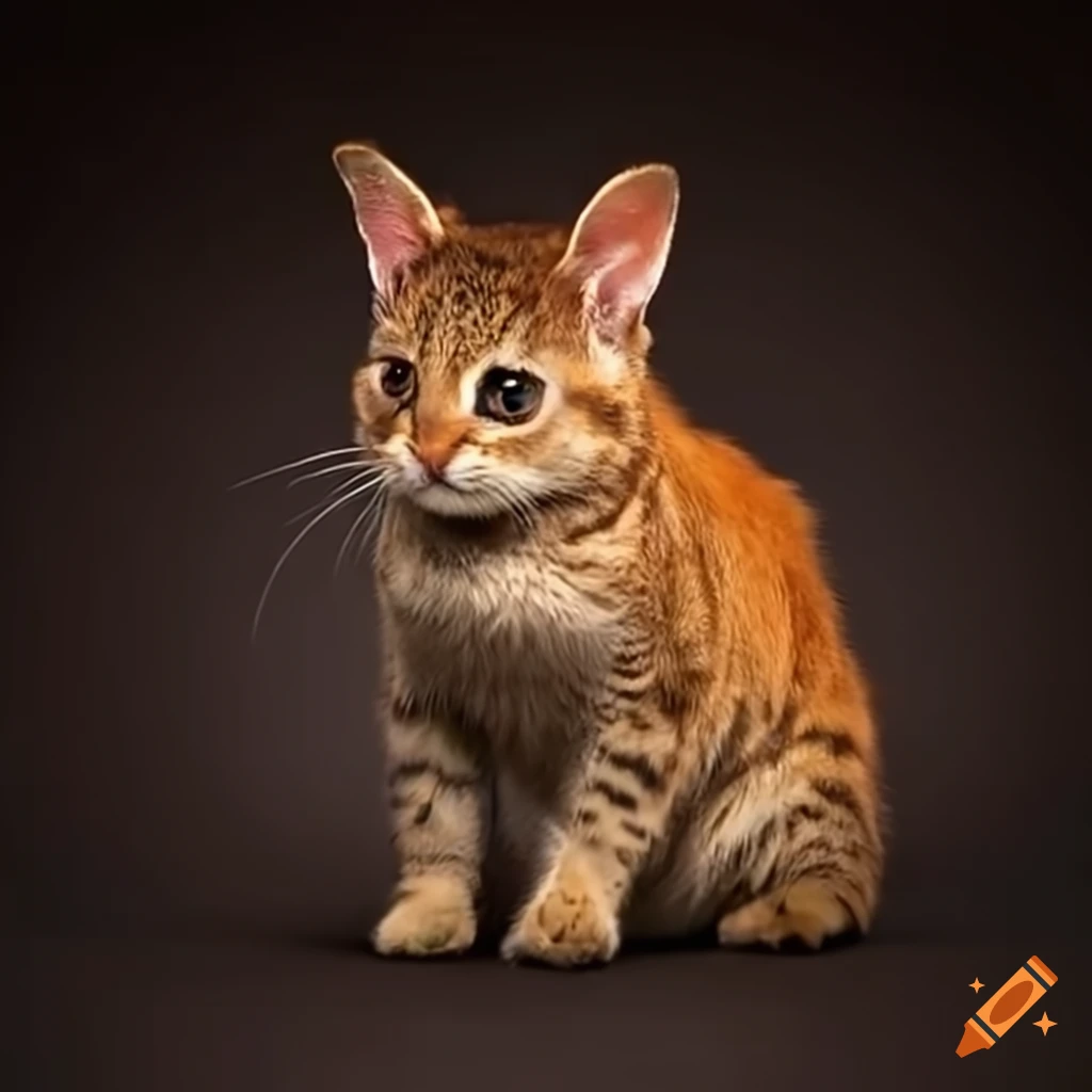 Hybrid animal of bison, rabbit, and kitten on Craiyon