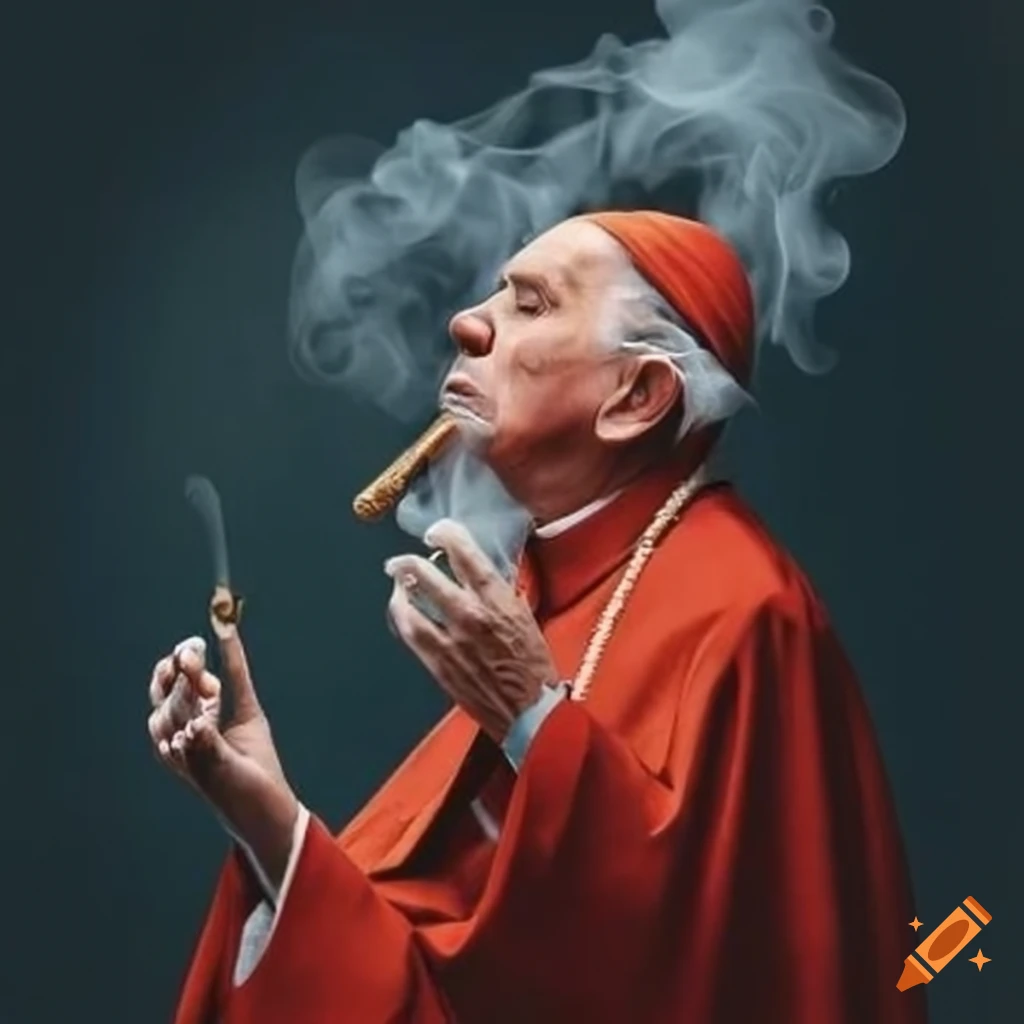 Catholic cardinal smoking on craiyon