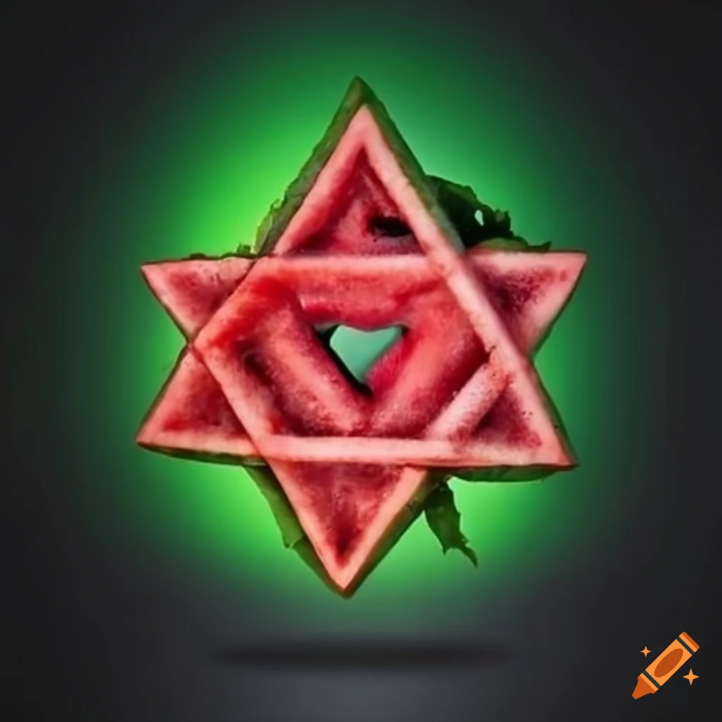 Star of David watermelon art