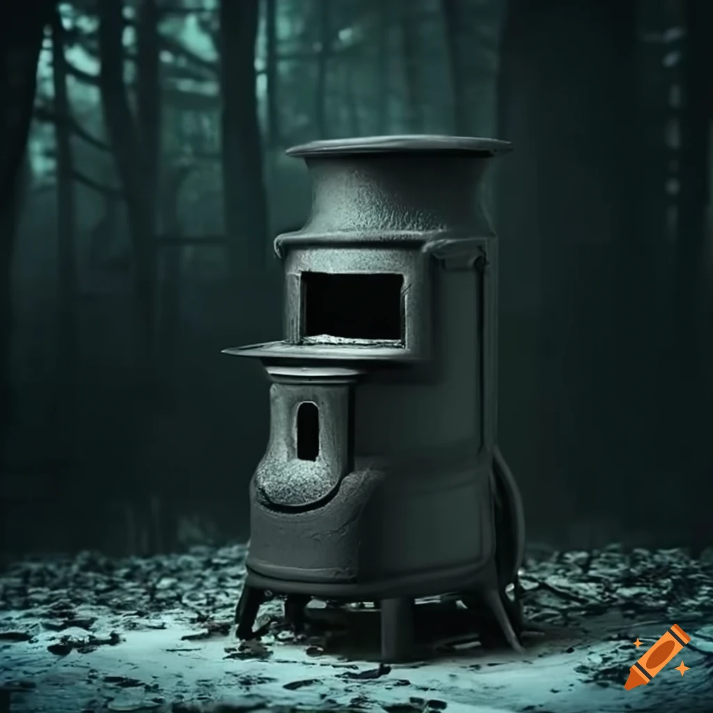 Cast iron stove in deep forest on Craiyon