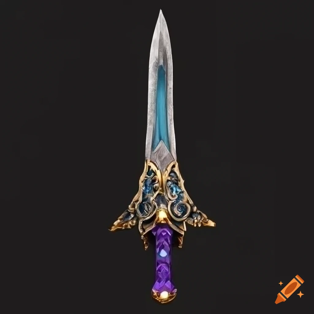 Ornate fantasy sword with gem inside on Craiyon