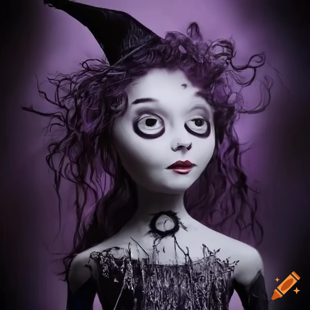Witch in the style of Tim Burton