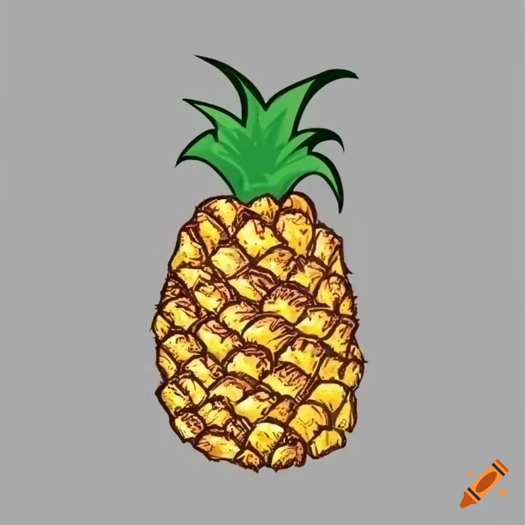Hawaiian cartoon pineapple on Craiyon
