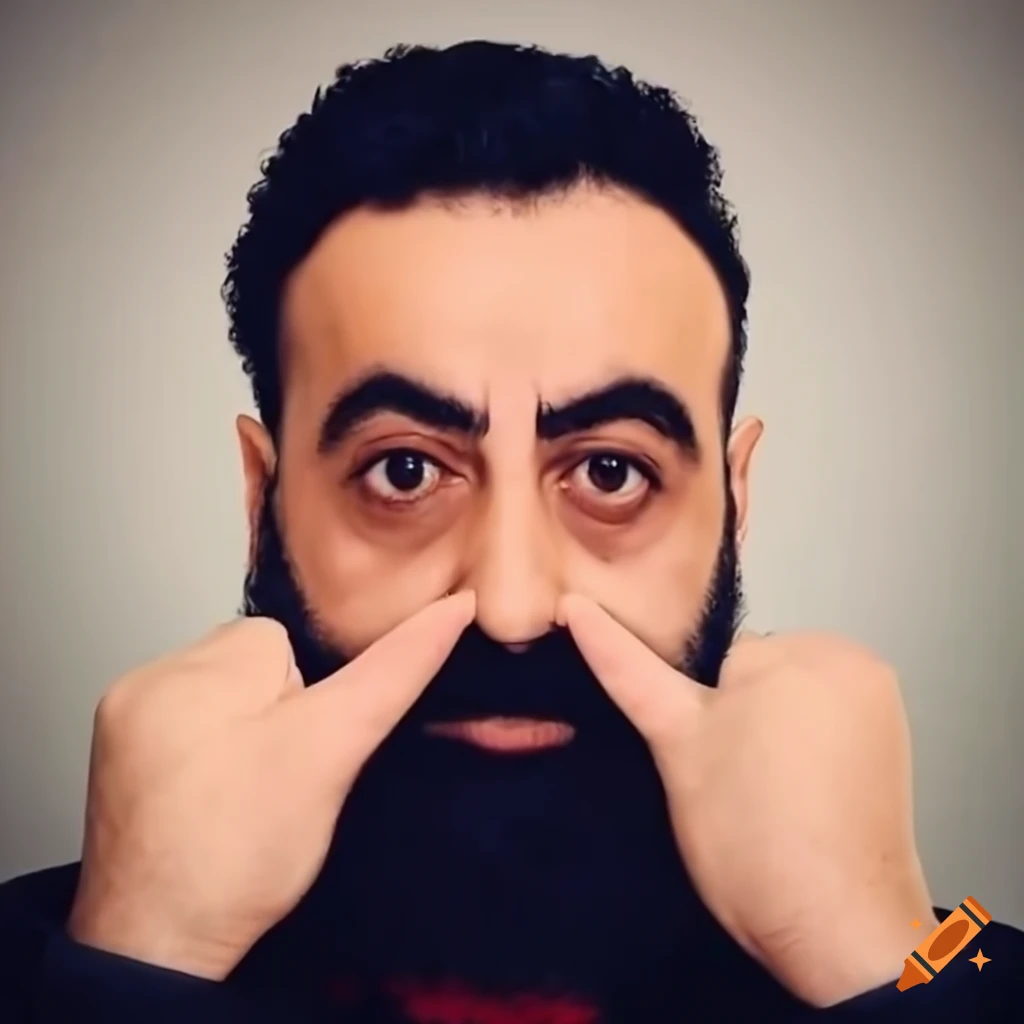 Turkish man with beard gestural movements