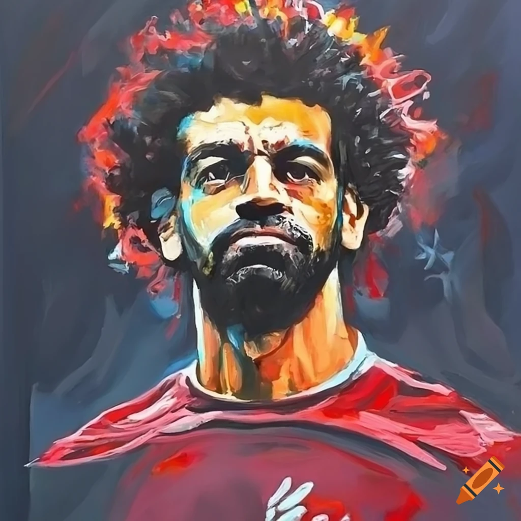 Knife painting of mo salah on Craiyon