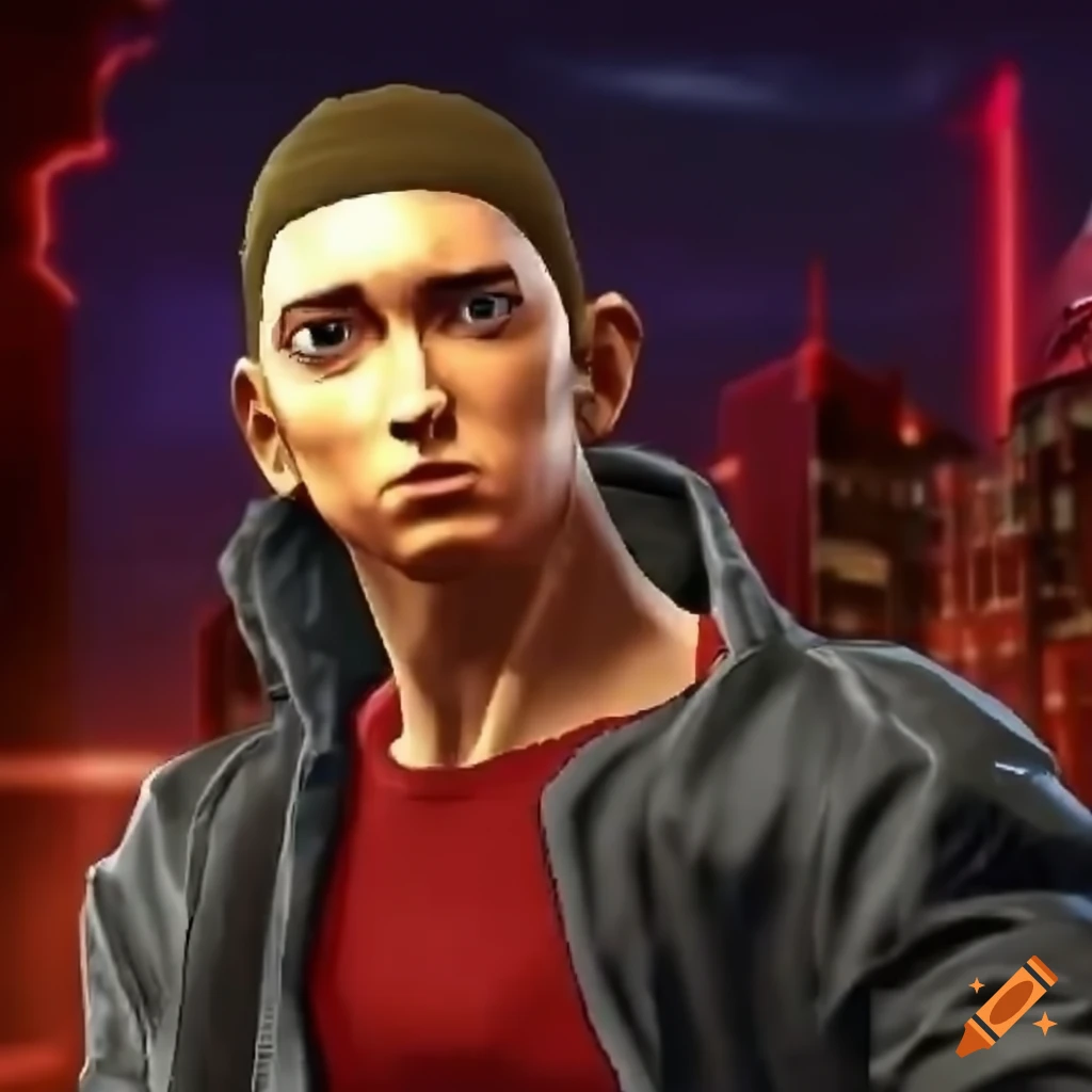 Character resembling eminem in gamecube styled fighting game screenshot ...